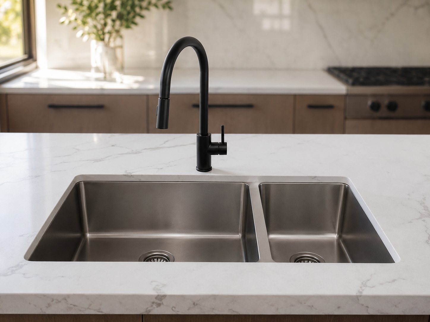 60/40 Double Bowl sink configuration
